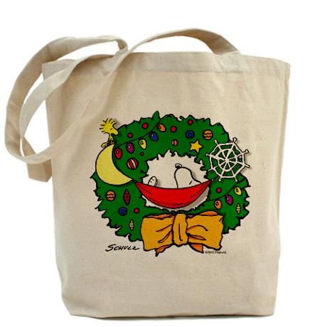 snoopy_christmas_wreath_tote_bag