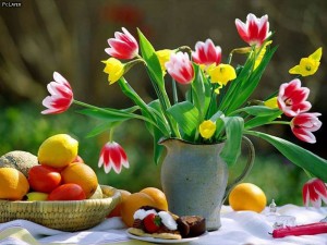 Flowers-and-Fruits-Wallpaper