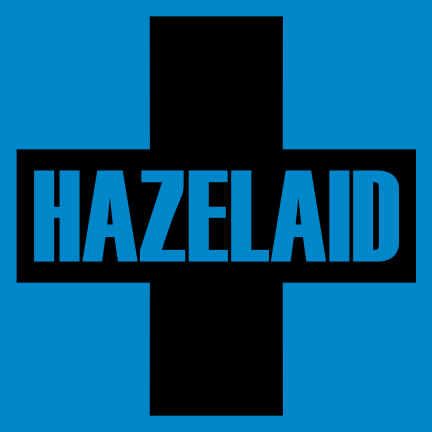 Hazelaid Logo - Black on Blue