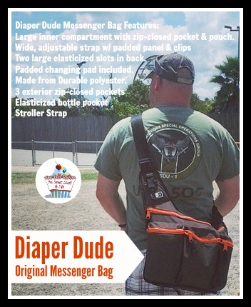 #HandsFreeMom when daddy carries his Diaper Dude Messenger Bag | #MomDoesReviews #DiaperDude