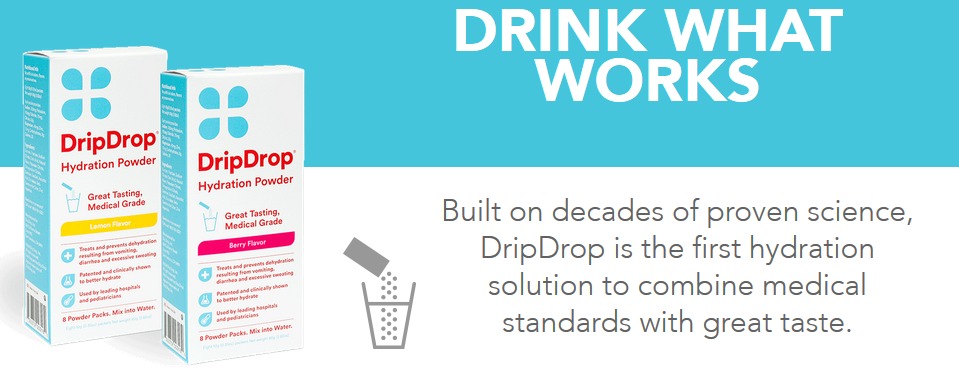 DripDrop ORS represents an evolution in the standard oral rehydration formula. Our doctor-developed rehydration powder contains a medically relevant level of sodium, while tasting great enough to drink every day.