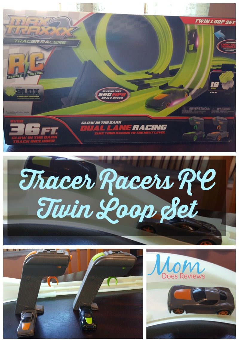 Max Traxxx R/C Tracer Racers High Speed Remote Control Starter Track Set with Two Cars for Dual Racing 