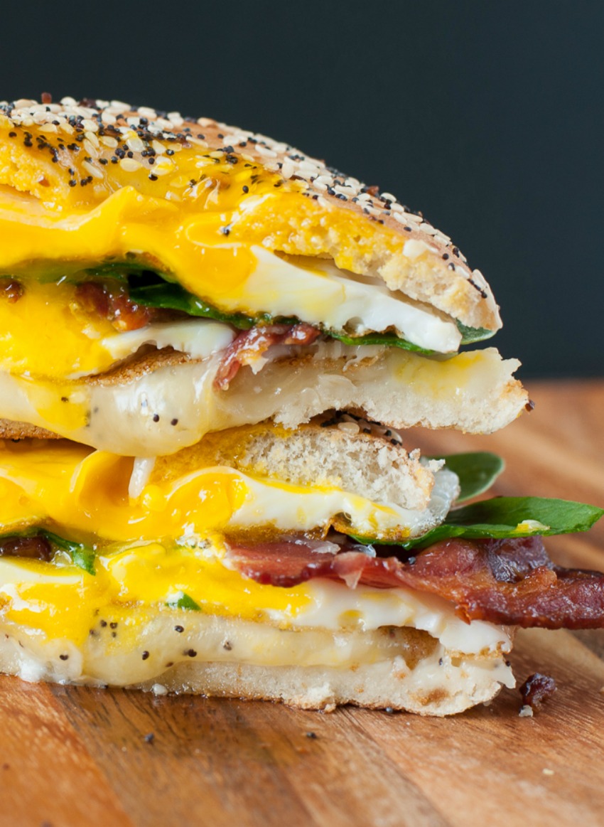 Everything Bagel Grilled Cheese Breakfast Sandwich