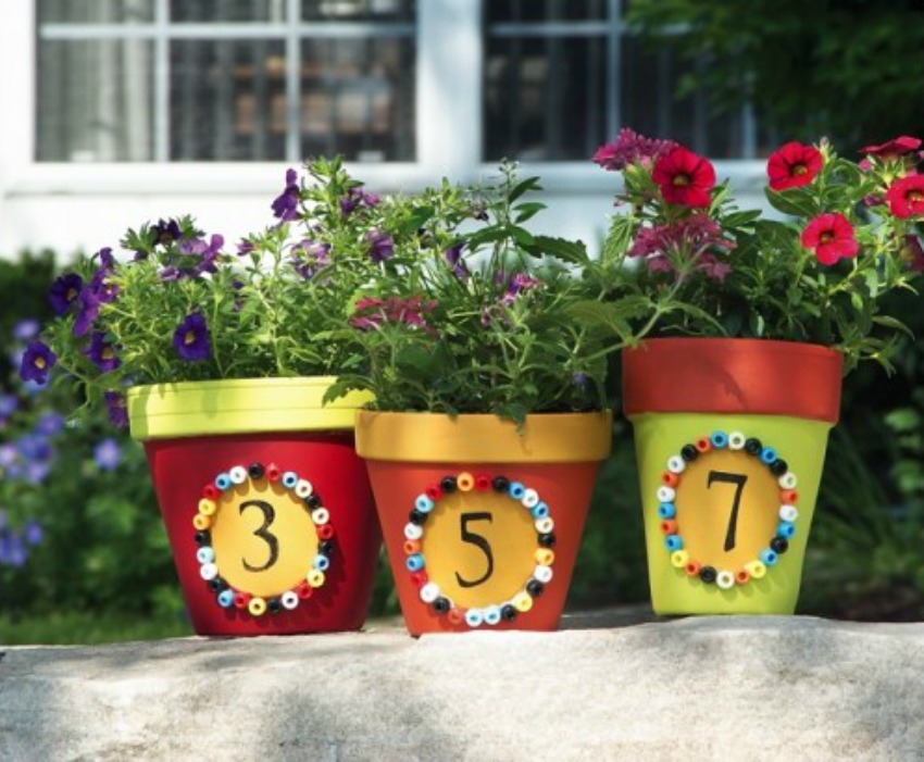 Address Number Flower Pots