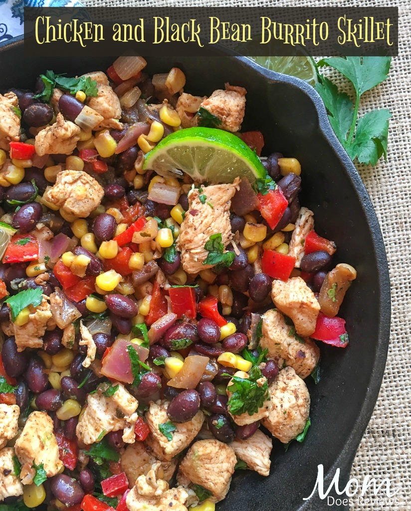 Chicken and Black Bean Burrito Skillet #recipe #food #foodie #easymeals #mexicanfood 