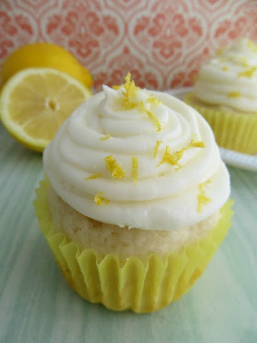 Homemade Lemon Cupcakes With Lemon Buttercream Frosting