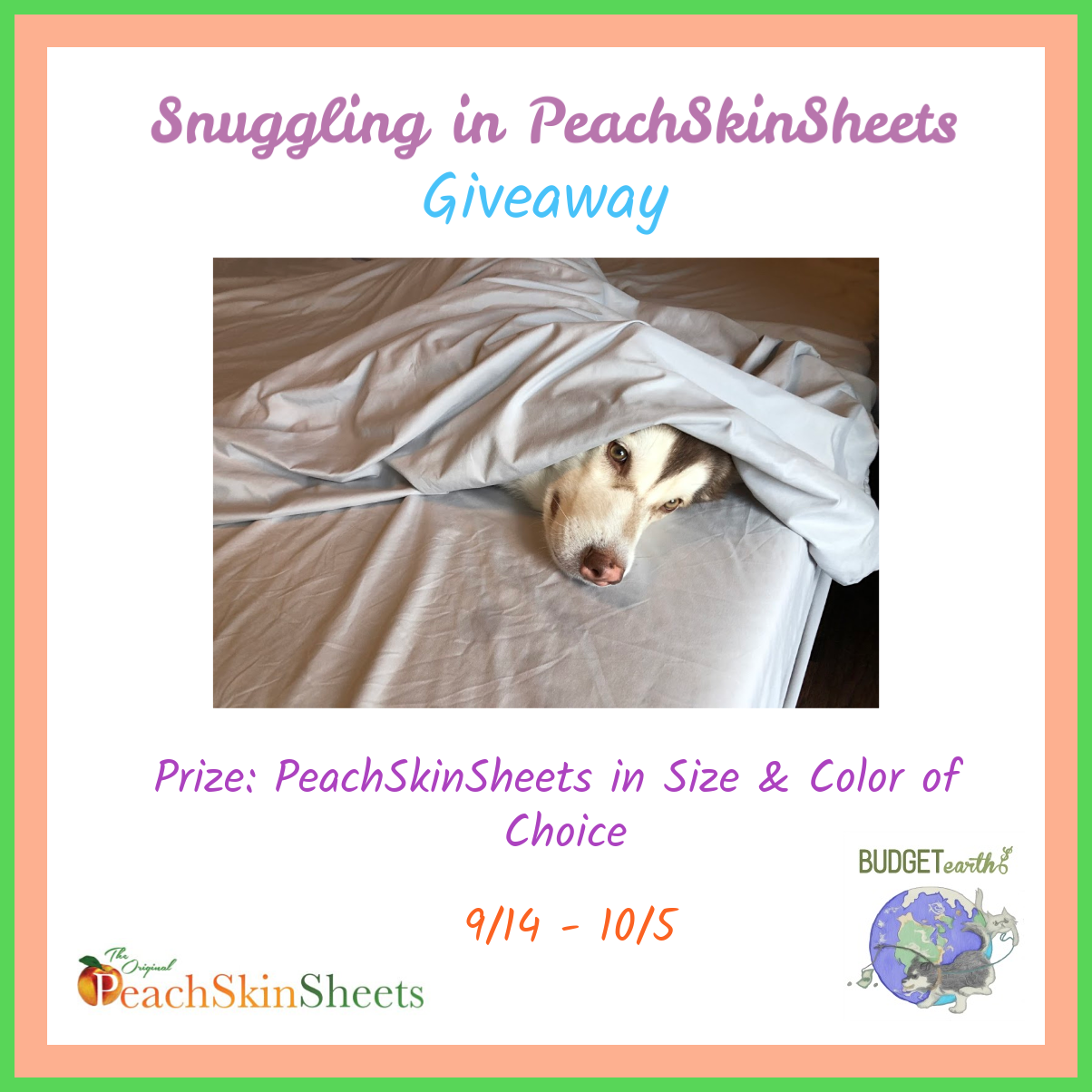 Snuggling in PeachSkinSheets Giveaway
