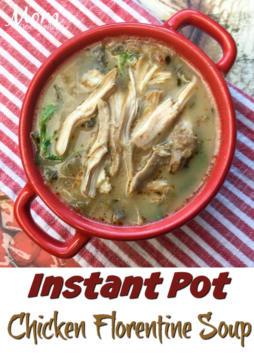 Instant Pot Chicken Florentine Soup #instantpot #soup #recipe #chicken