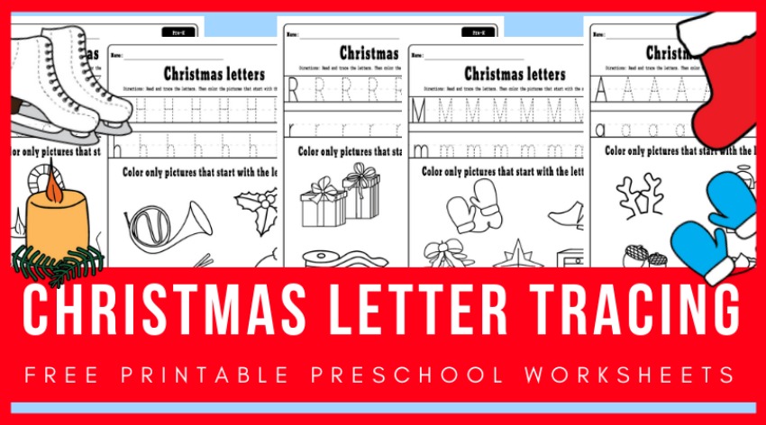 Christmas Letter Tracing Worksheets