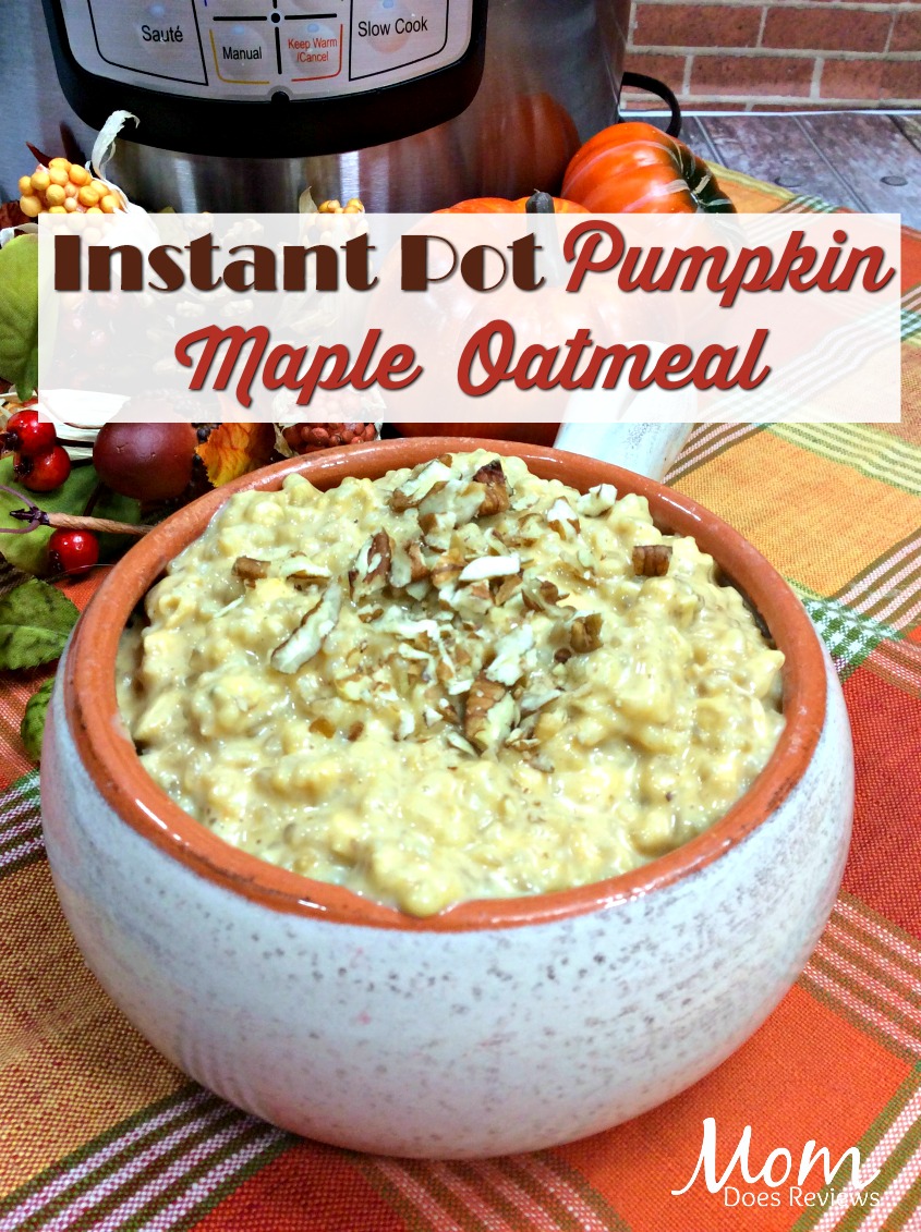 Instant Pot Pumpkin maple pecan steel oats oatmeal #breakfast #instantpot #oatmeal #food 