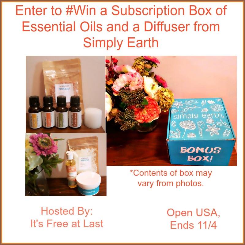Win a Simply Earth Essential Oil Subscription Box & Diffuser