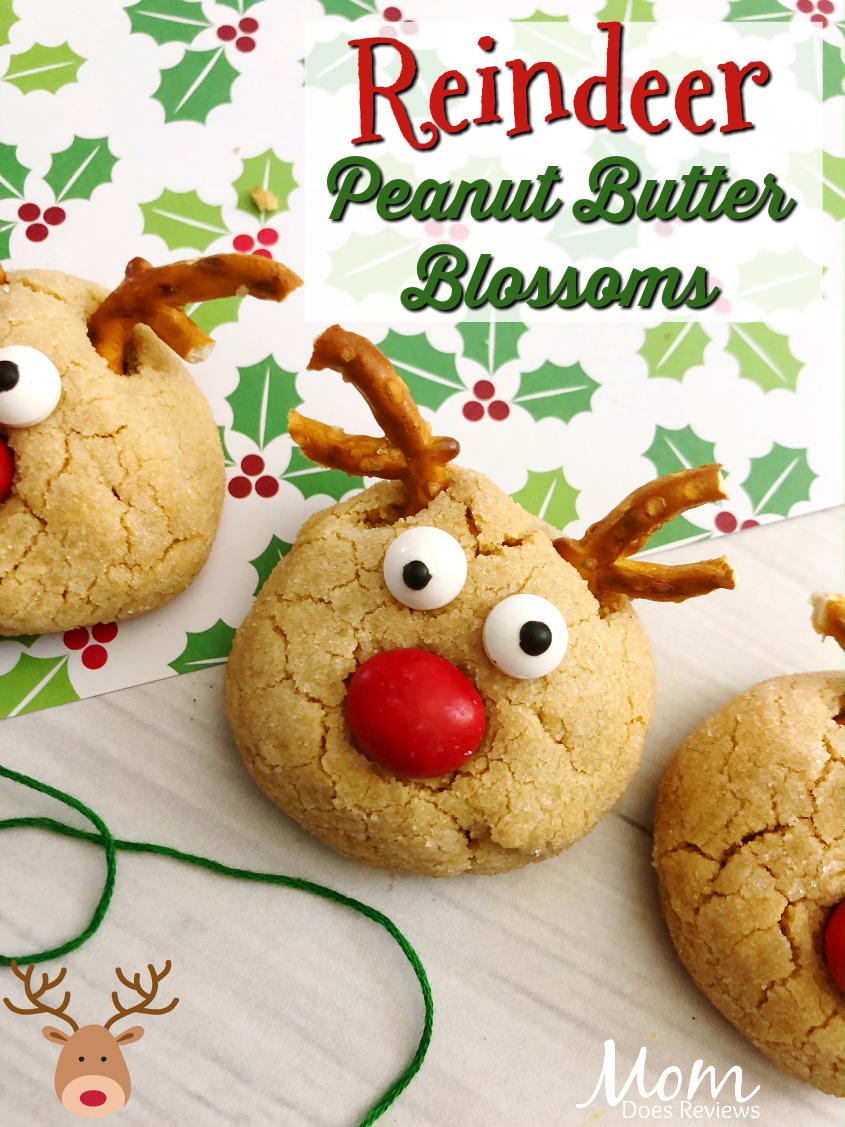 Reindeer Peanut Butter Blossoms #desserts #cookies #christmas #treats 