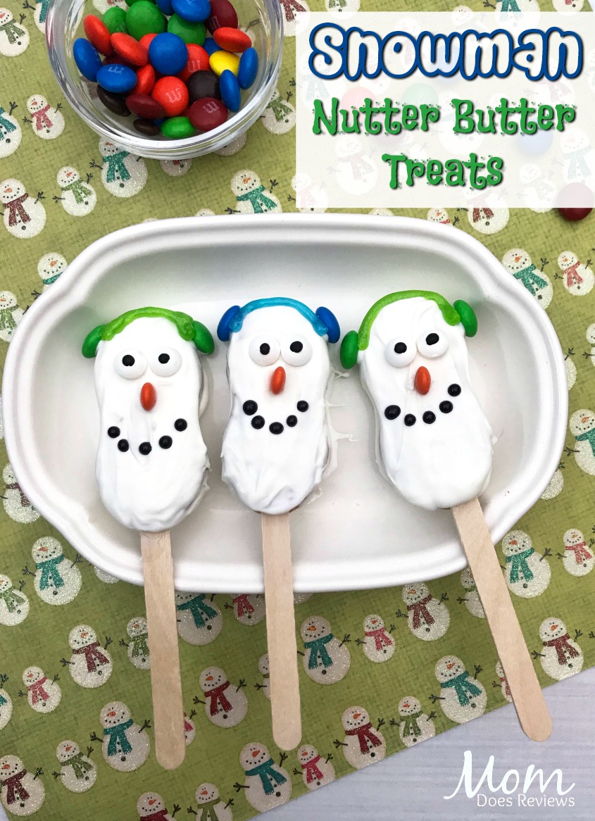 Snowman Nutter Butter Treats #christmas #desserts #snowman #food #foodie