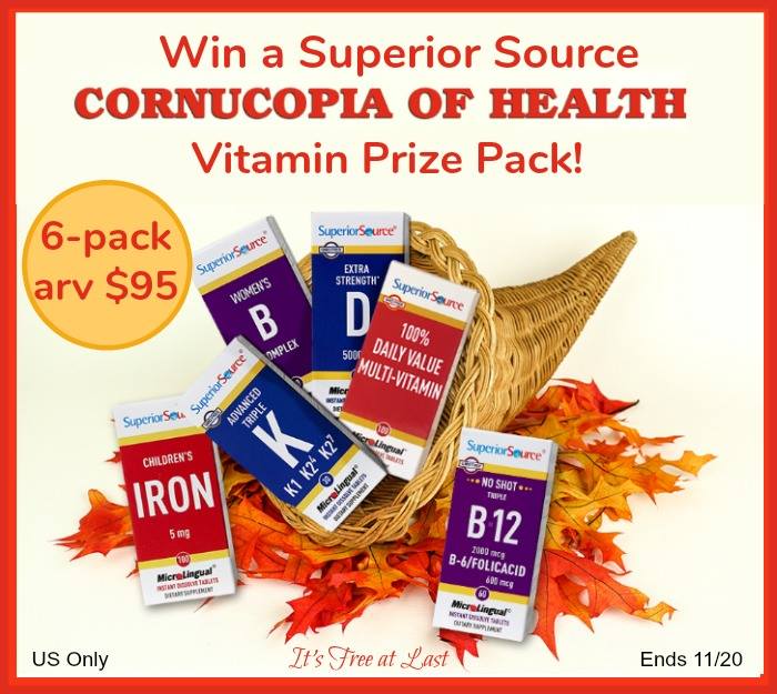 Cornucopia of Health Vitamin Prize Pack (6-pack, arv $95)