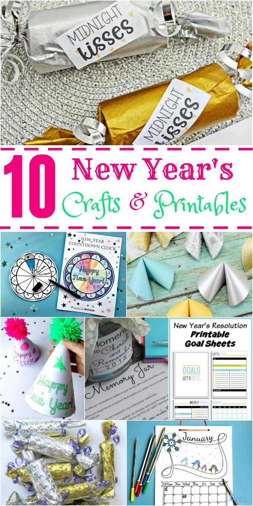 10 New Year’s Crafts and Printables to Help you Celebrate #crafts #printables #newyear