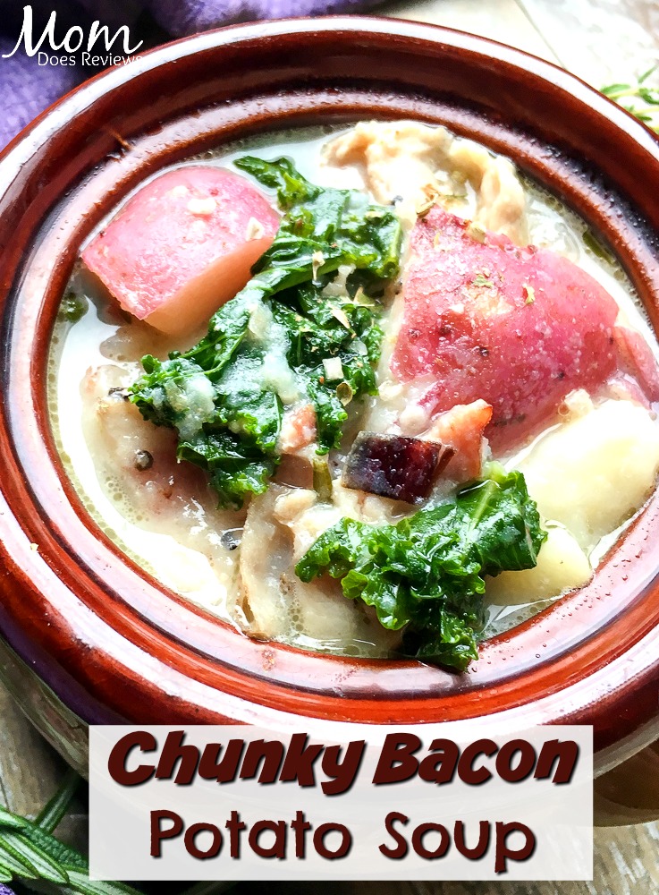 Chunky Bacon Potato Soup  #recipe #soup #bacon #food #foodie