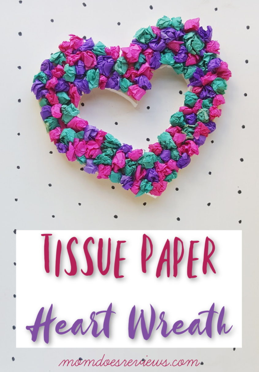Tissue Paper Heart Wreath #Craft