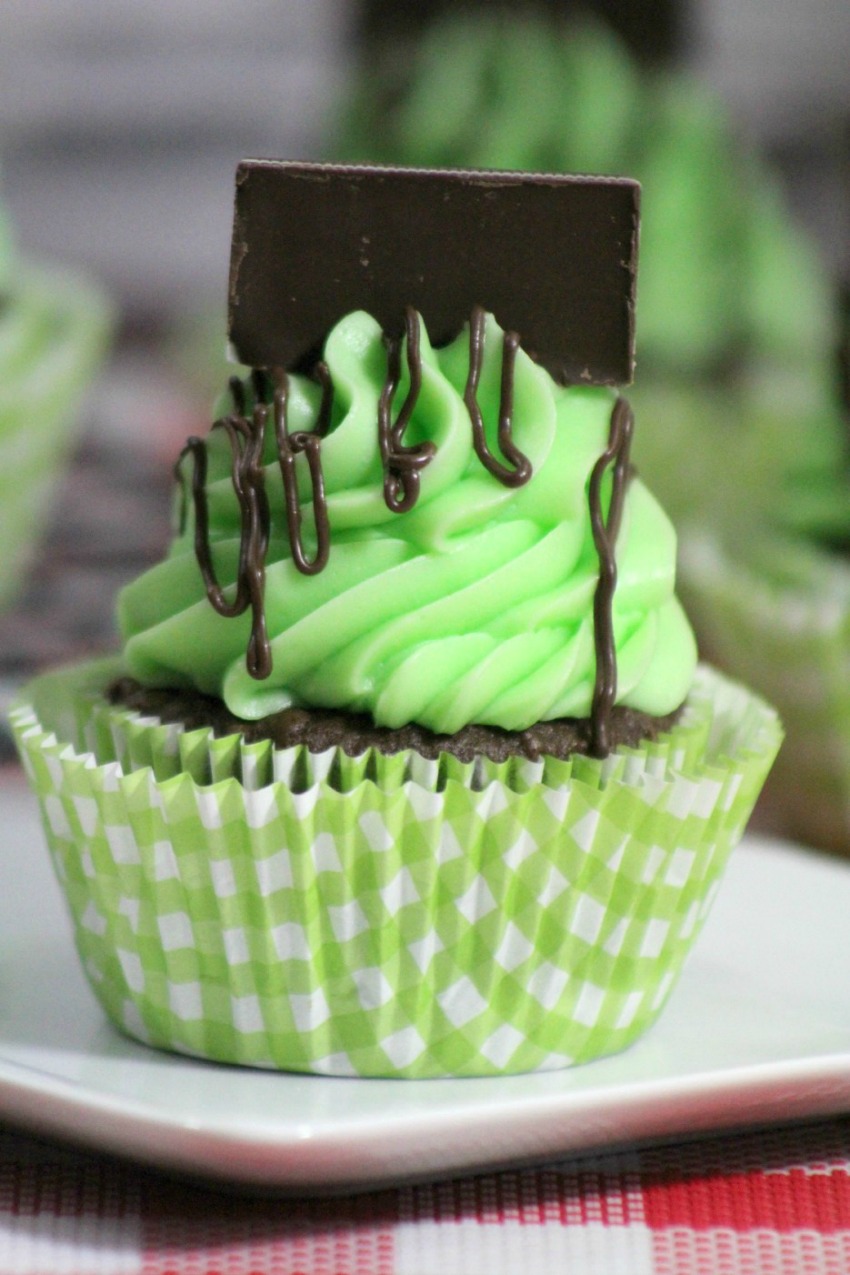 Andes Mint Chocolate Cupcakes