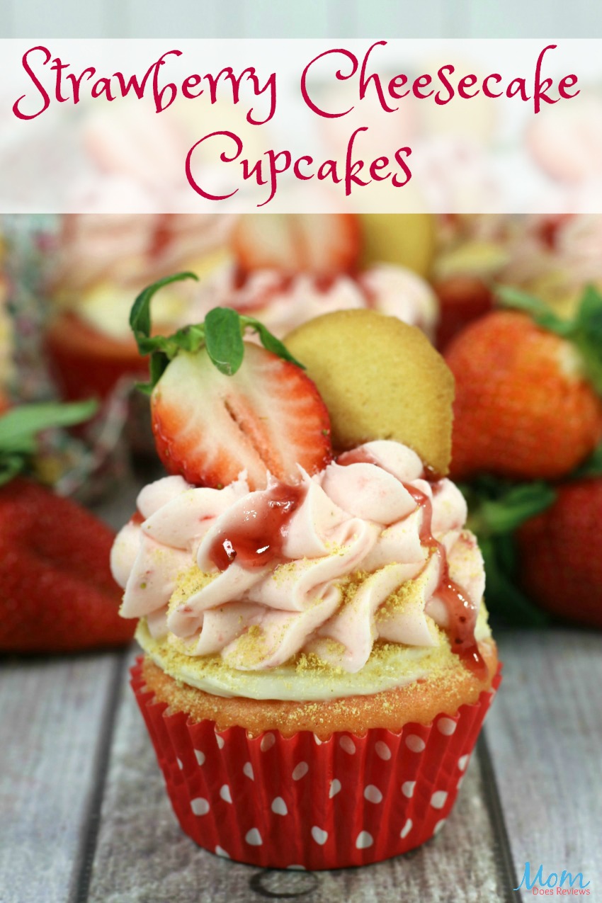 Strawberry Cheesecake Cupcakes Make the Perfect Valentine's Day Treats #Sweet2019 #recipe #sweettreats #cupcakes #valentinesday #strawberry #desserts