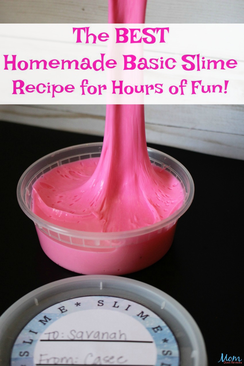The Best Homemade Basic Slime Recipe for Hours of Fun! #slime #slimerecipe #fun #slimelabels