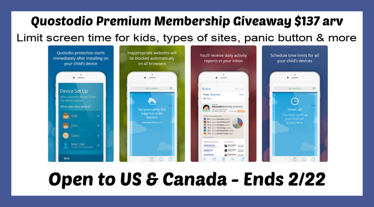 Quostodio Premium annual membership giveaway $137.95 arv