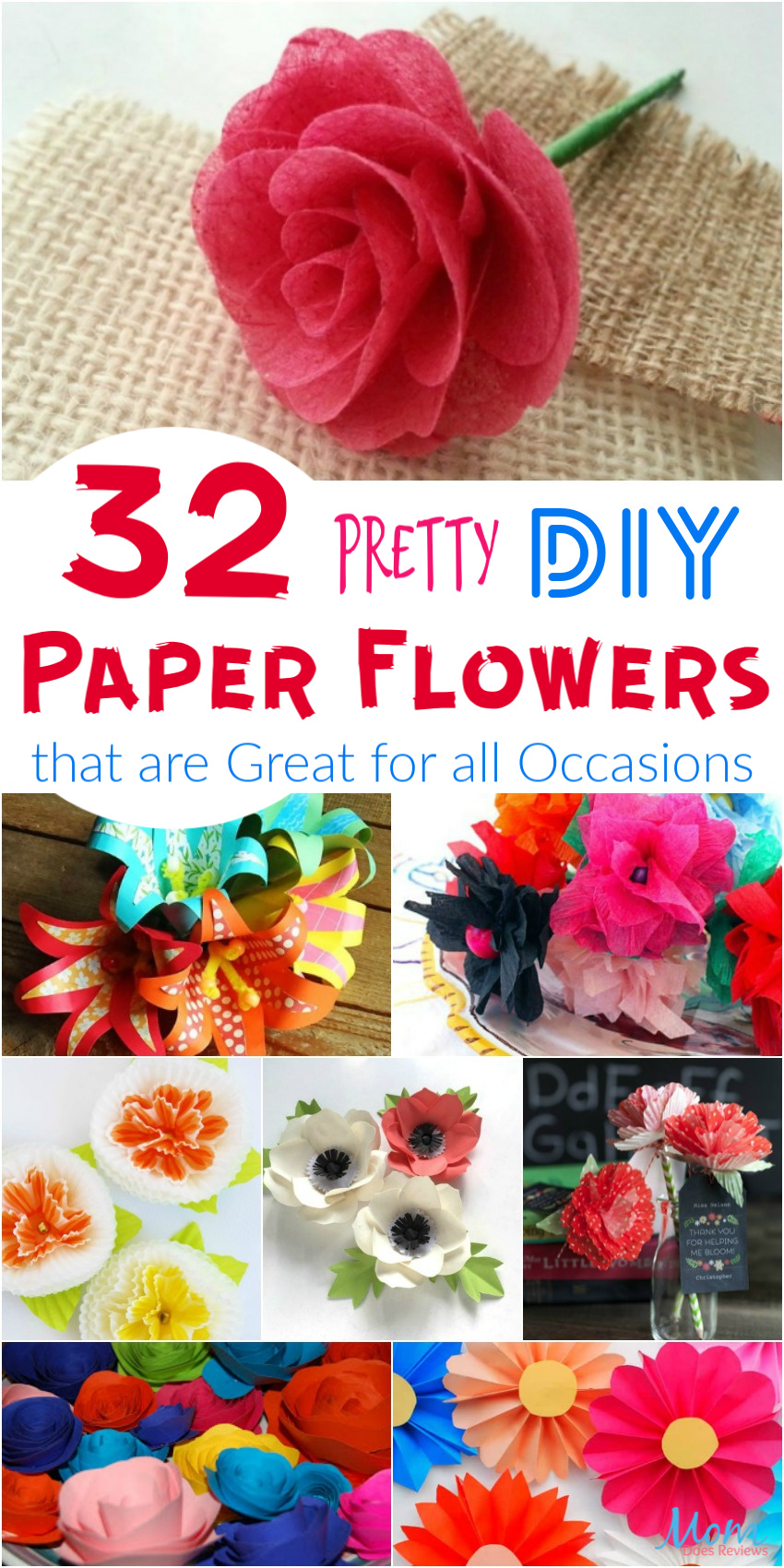 32 Pretty DIY Paper Flowers that are Great for all Occasions #crafts #diy #flowers #giftideas #funstuff