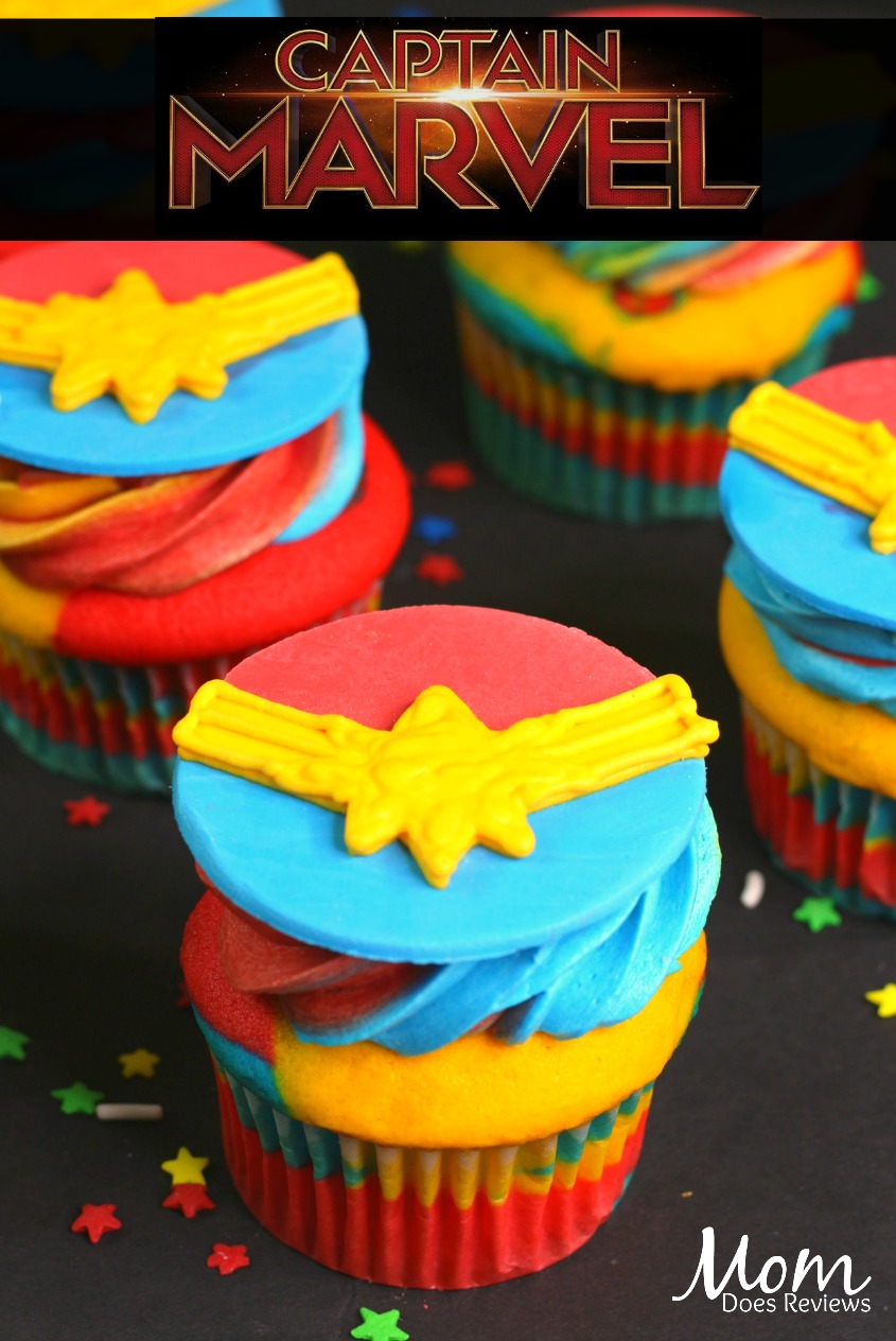 Captain Marvel Cupcakes! #desserts #cupcakes #captainmarvel #marvel 