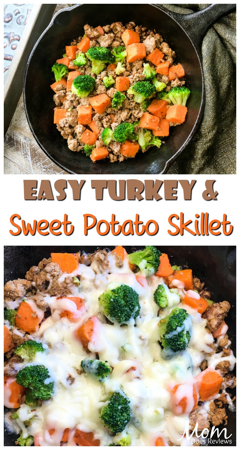 5-Ingredient Turkey and Sweet Potato Skillet #recipe #skilletmeal #onepanmeal #turkey #getinmybelly