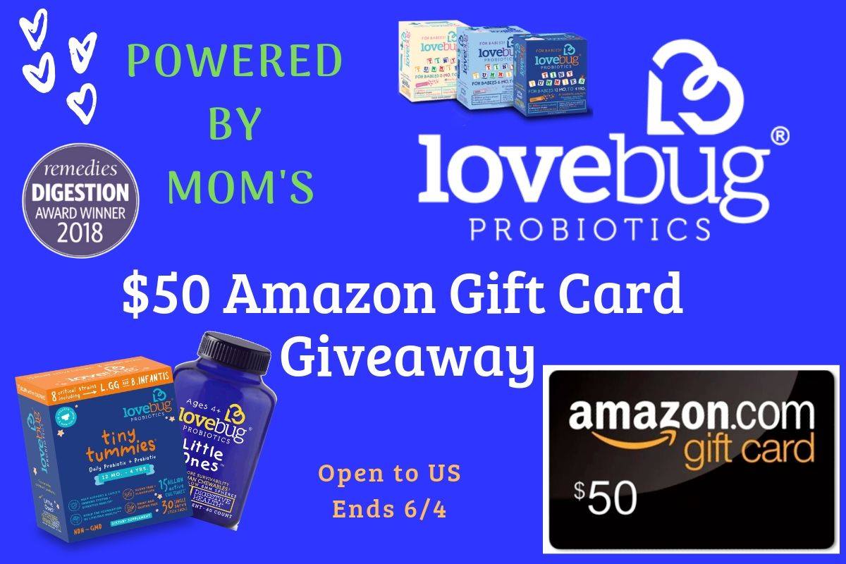Win $50 Amazon Gift Card from LoveBug Probiotics, US only, ends 6/4