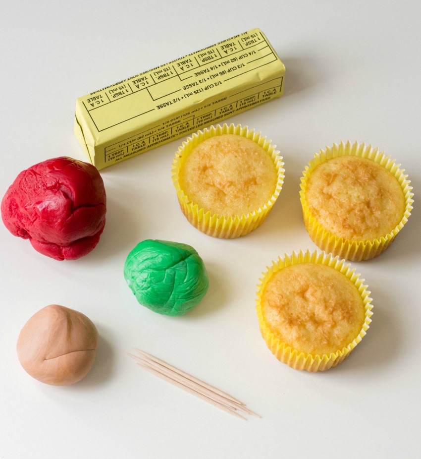 Apple Fondant Cupcakes ingredients-supplies