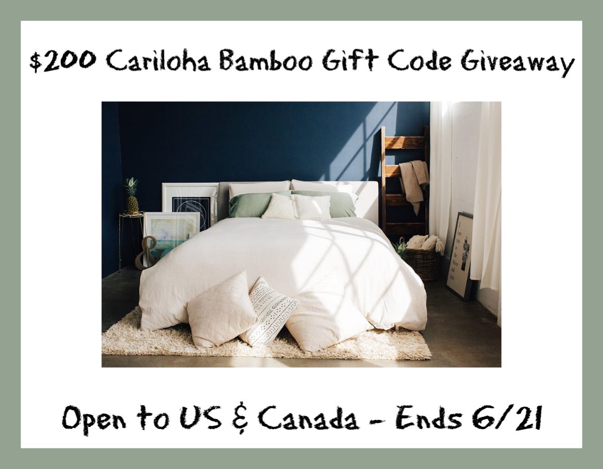 #Win $200 Cariloha e-Gift Code- Bamboo Home Products! US & CAN, ends 6/21