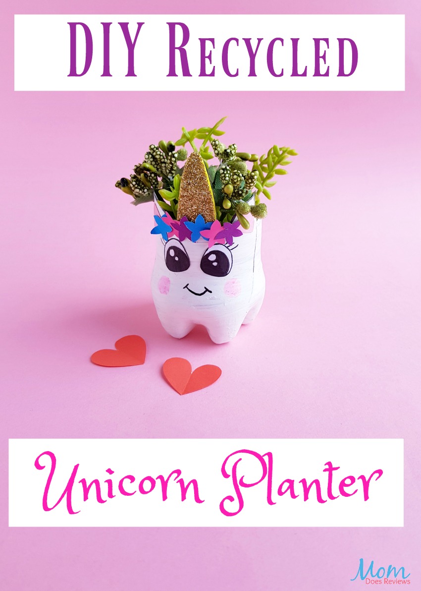 Simply Adorable DIY Recycled Bottle Unicorn Planter #craft #unicorn #planter #diy #unicorncraft 