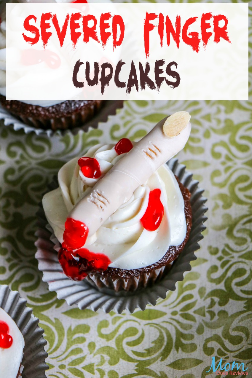 Severed Finger Cupcakes for Spooky Halloween Fun! #cupcakes #halloween #funfood