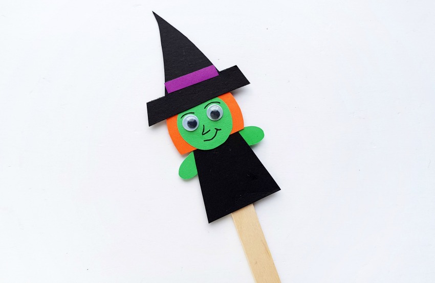 Halloween Puppet Craft process