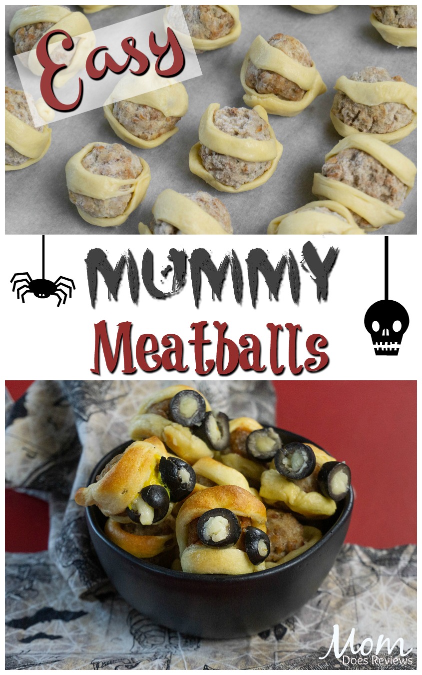 Fun and easy Mummy Meatballs #halloween #funfood #recipe